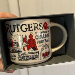 Starbucks you are here mug Rutgers university.